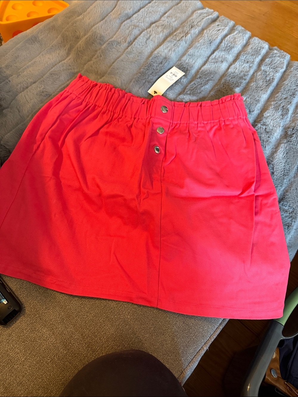 Francesca's Collections Hot Pink Button-Front Mini Skirt
